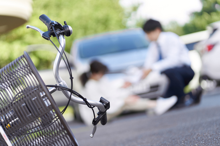 Bicycle and car dooring accident